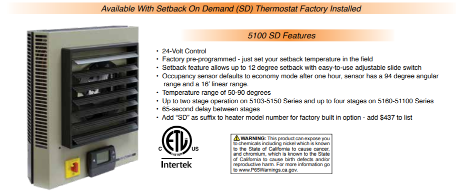 Details about   TPI Taskmaster 5100 Series 20kW Horizontal or Vertical Fan Forced Unit Heater 